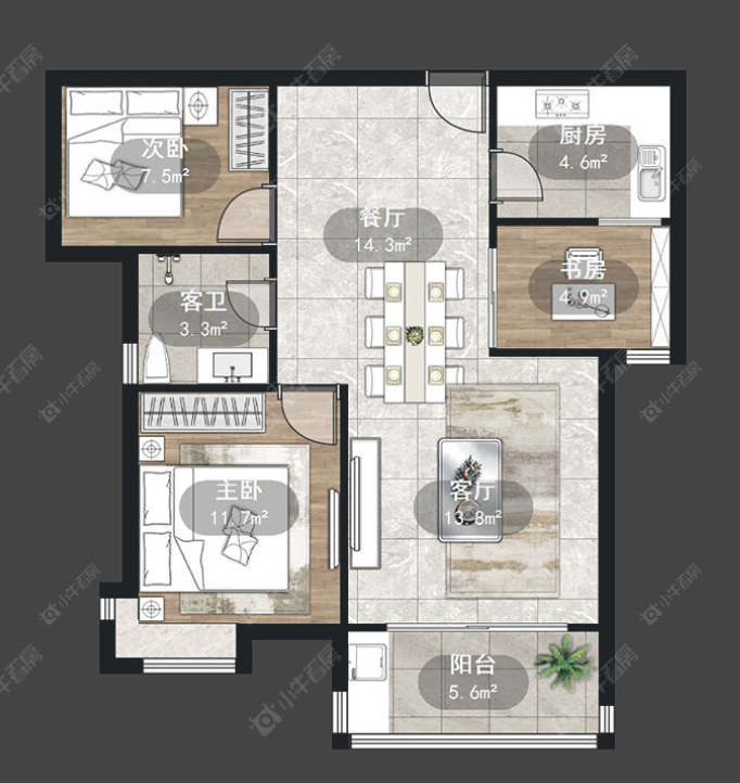 常州云山诗意在租房源户型图_小牛看房