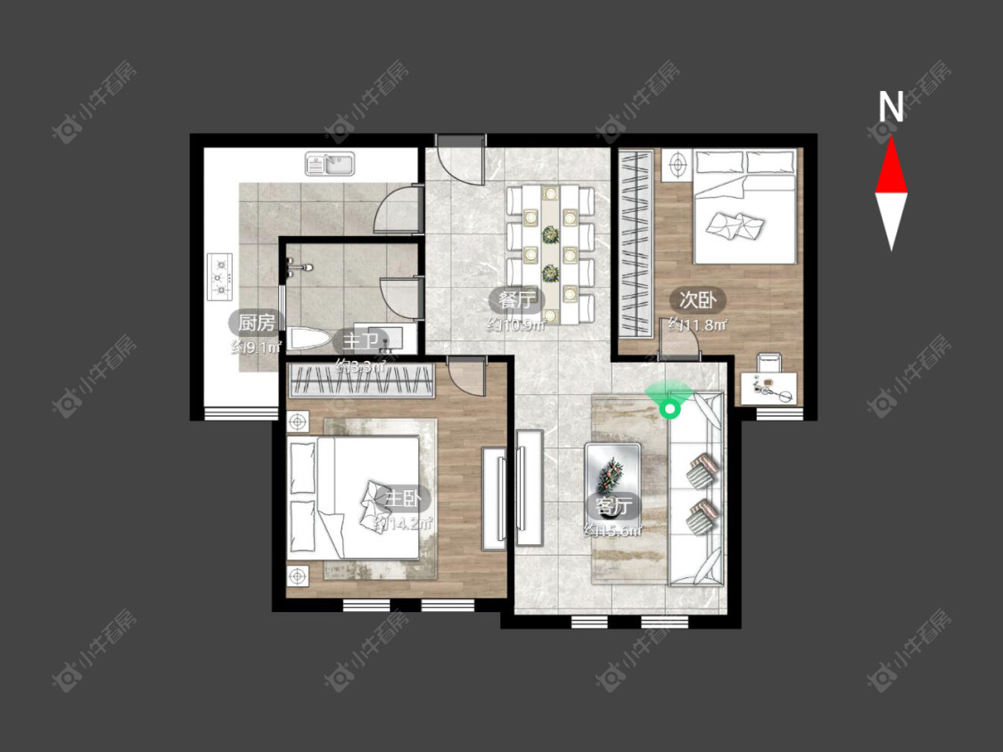 常州九洲新世界花苑在售二手房源户型图_小牛看房