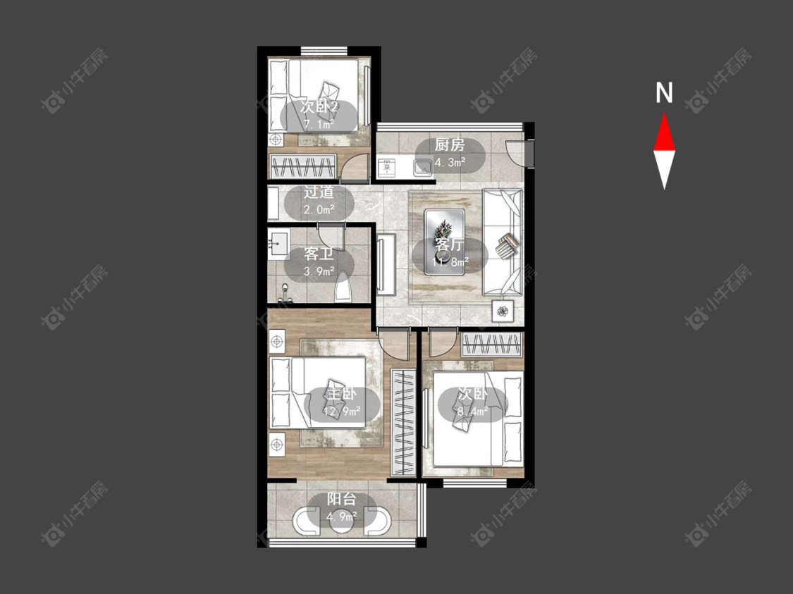 常州红梅新村在售二手房源户型图_小牛看房