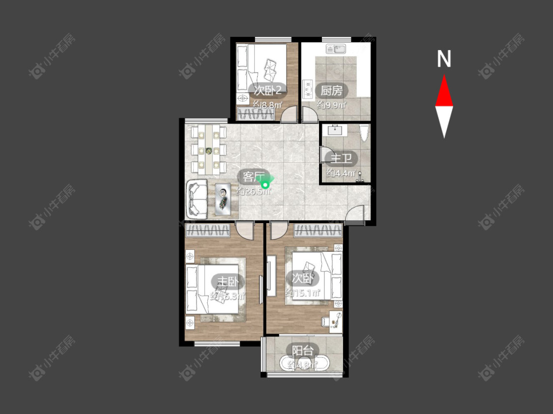 兆丰花苑房源户型图 常州兆丰花苑在售二手房源户型图_小牛看房