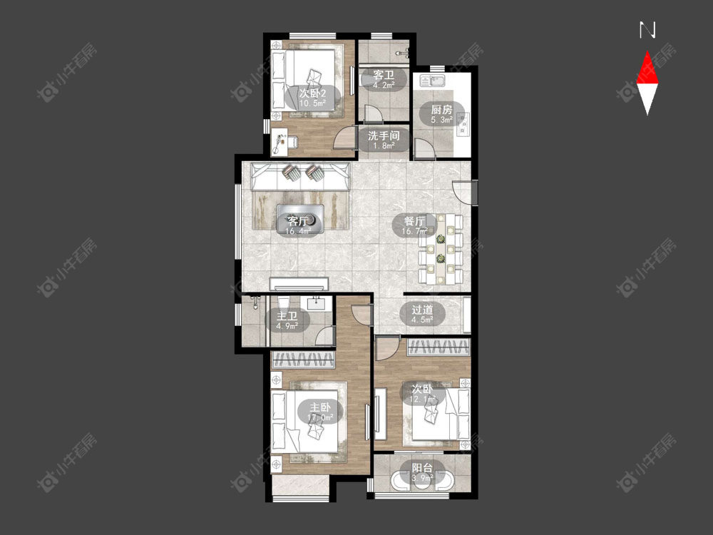 九洲花园二期房源户型图 常州九洲花园二期在售二手房源户型图_小牛看房