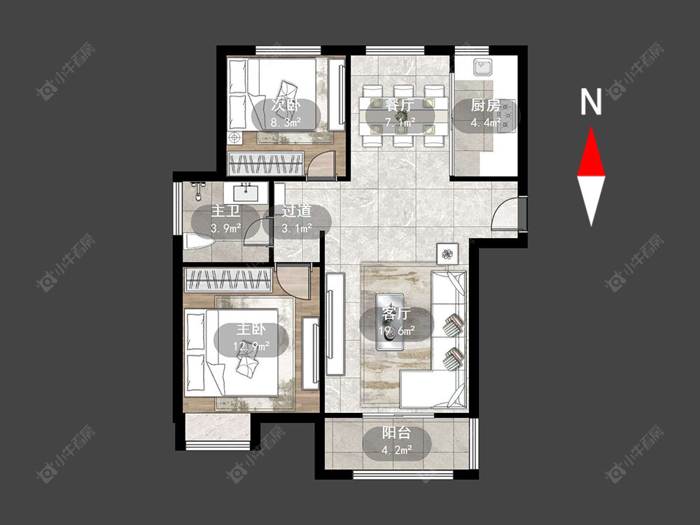新城公馆风尚房源户型图 常州新城公馆风尚在售二手房源户型图_小牛看房