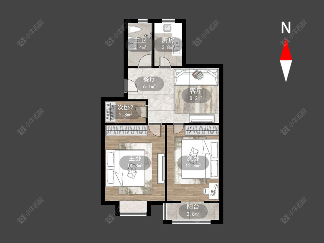 常州小湖新村在售二手房源户型图_小牛看房