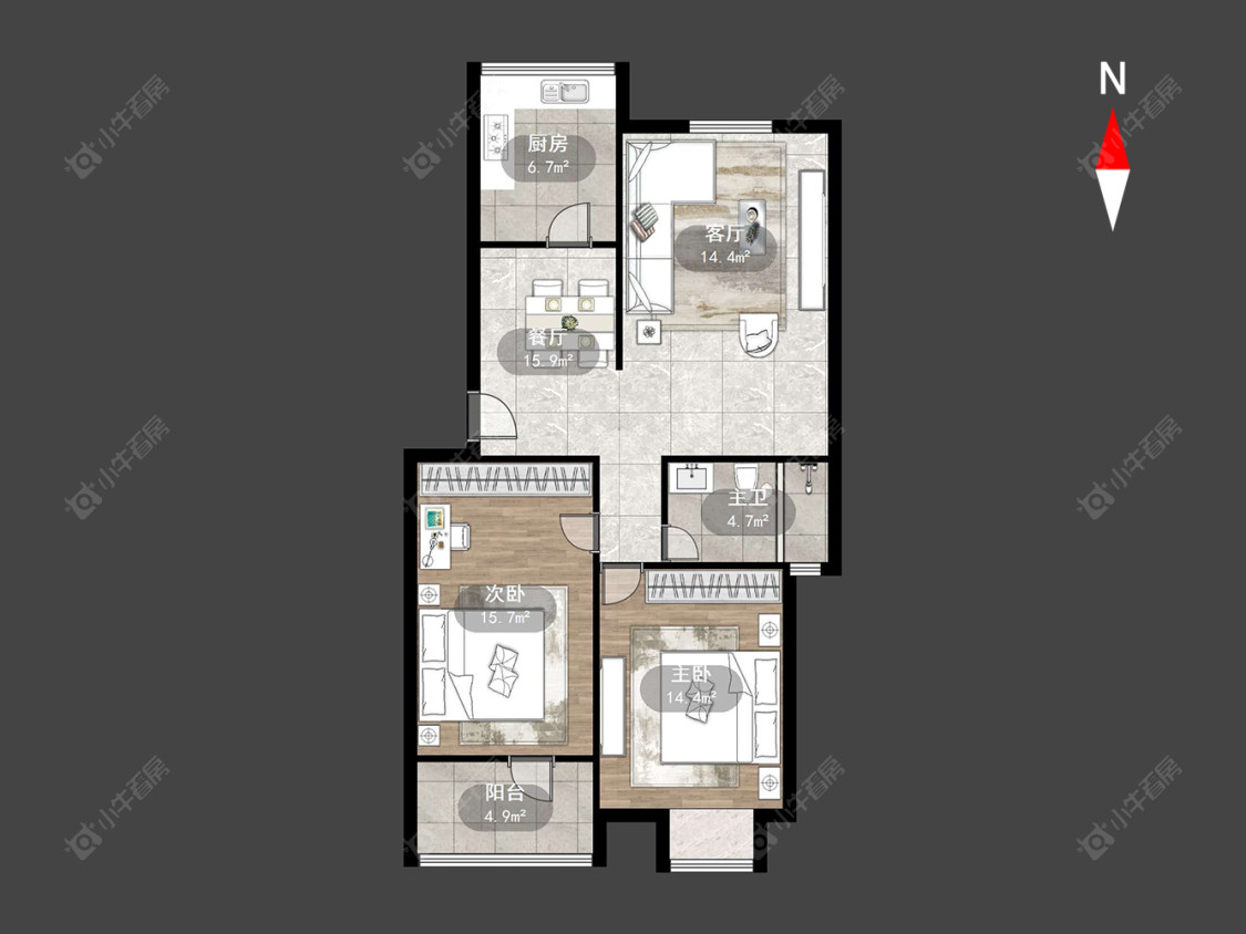 绿园爱舍北区房源户型图 常州绿园爱舍北区在售二手房源户型图_小牛看房