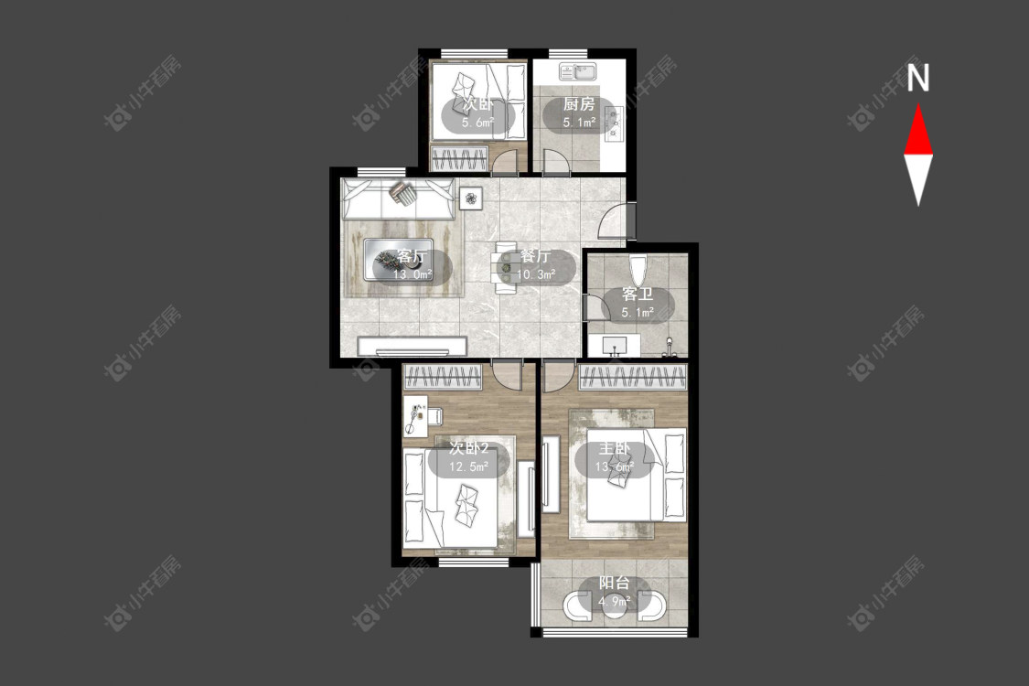 中凉二村房源户型图 常州中凉二村在售二手房源户型图_小牛看房