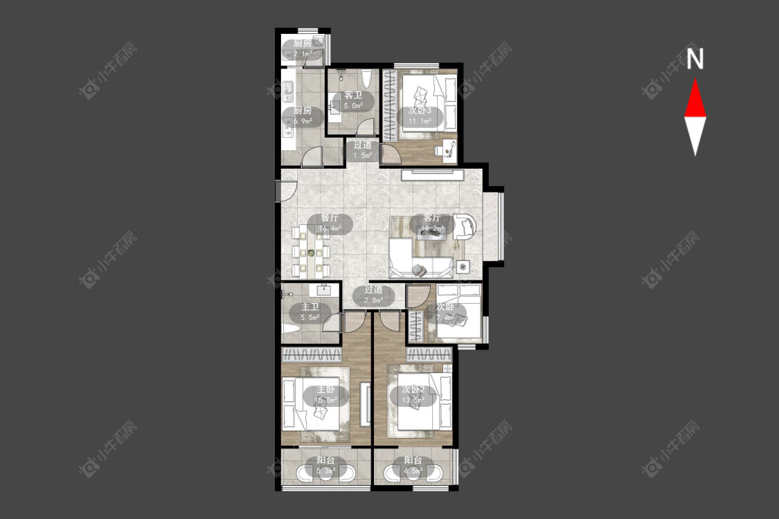 常州恒大御景在售二手房源户型图_小牛看房