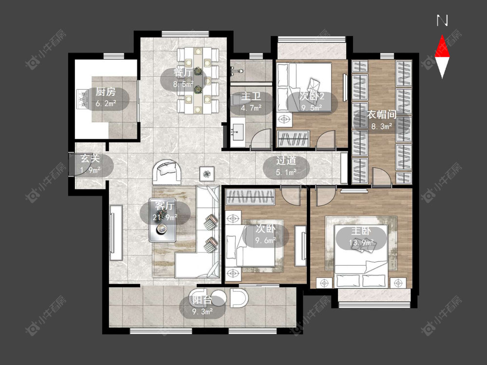 常州清水湾花园三期在售二手房源户型图_小牛看房