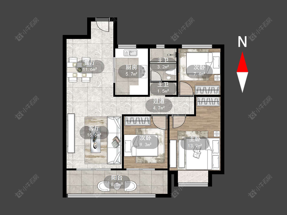 常州新城锦域在售二手房源户型图_小牛看房