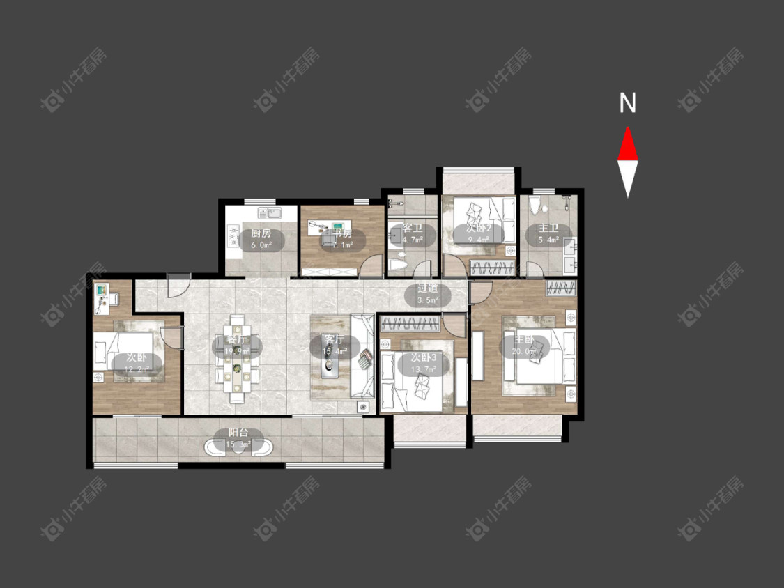 常州龙湖景粼天著在售二手房源户型图_小牛看房