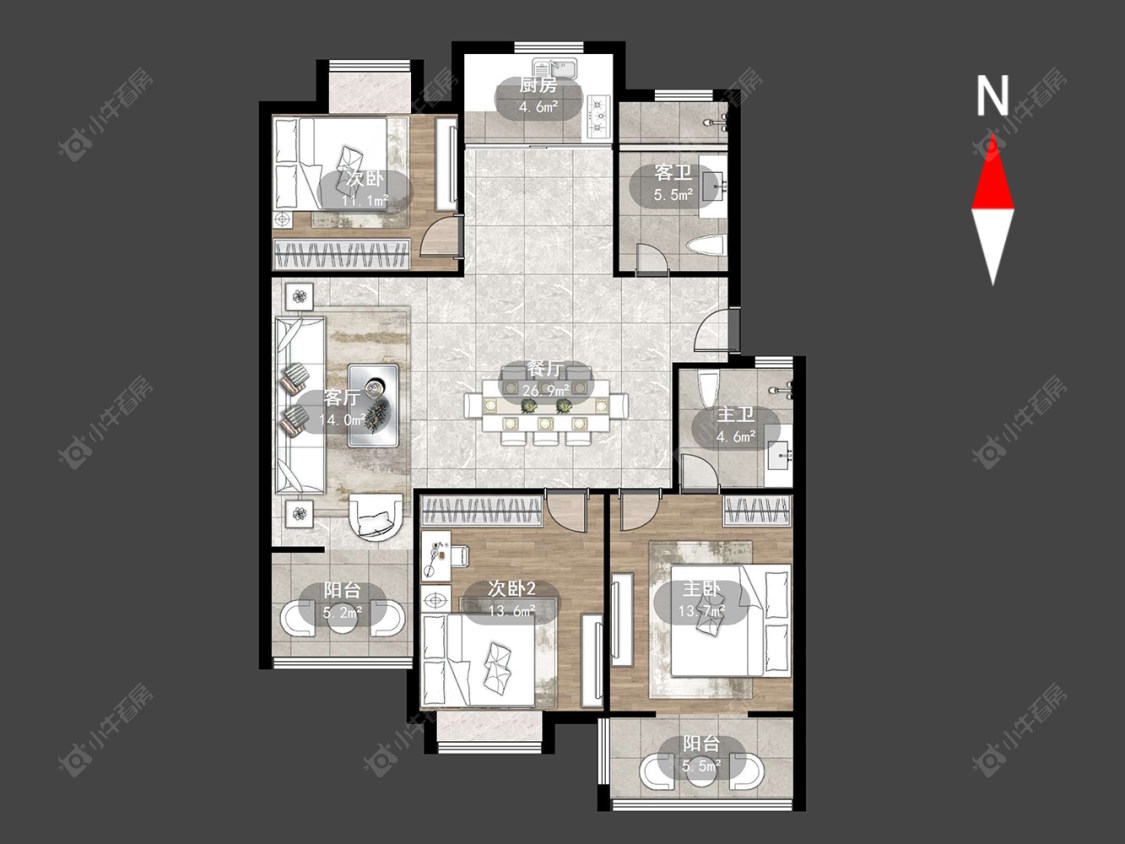 常州鑫福苑一期在售二手房源户型图_小牛看房