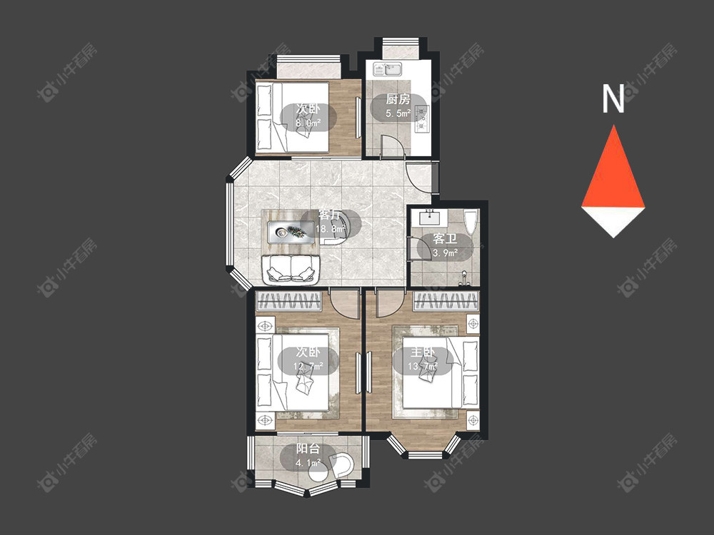 常州枫丹花园在售二手房源户型图_小牛看房