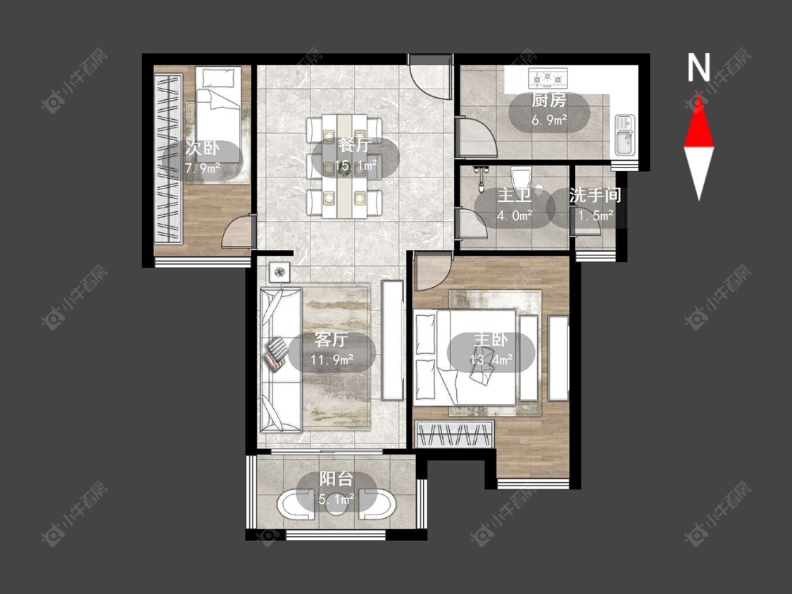 九洲花园二期房源户型图 常州九洲花园二期在售二手房源户型图_小牛看房