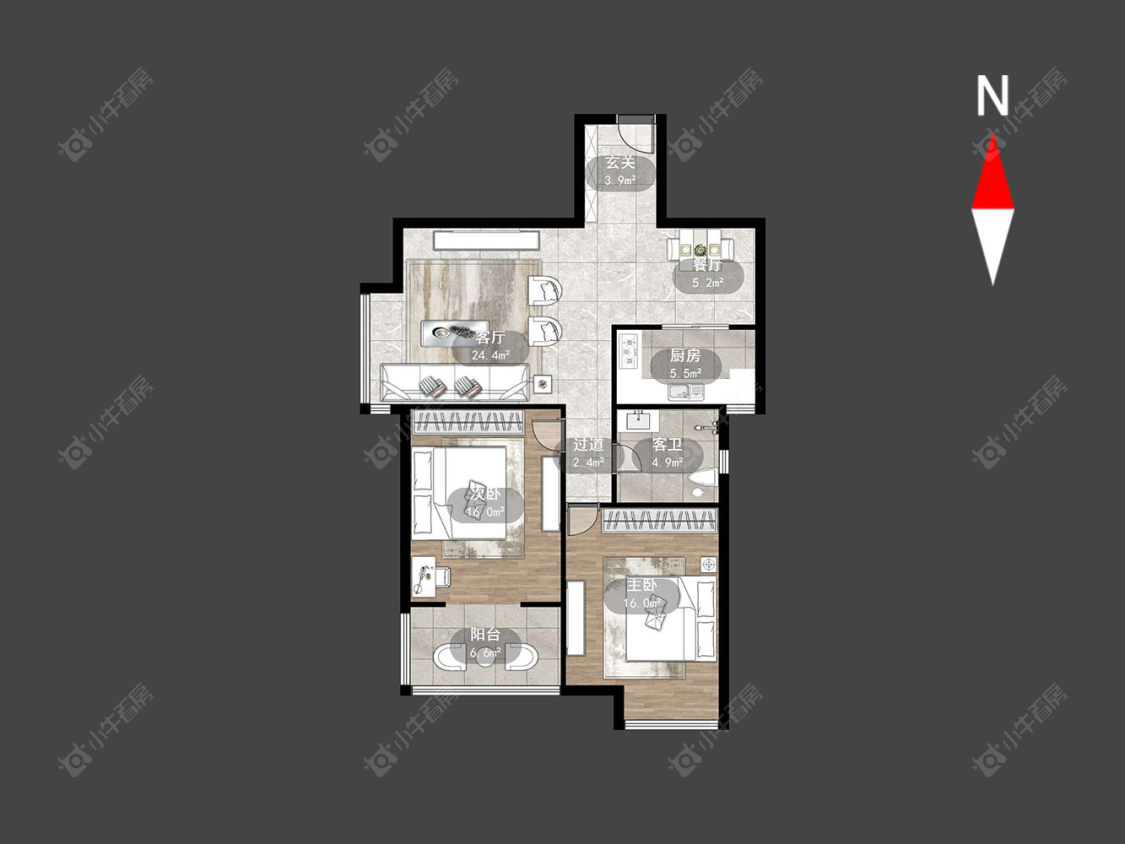 常州青竹苑C区在售二手房源户型图_小牛看房