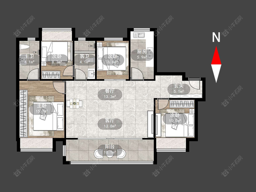 常州碧桂园都市森林在售二手房源户型图_小牛看房