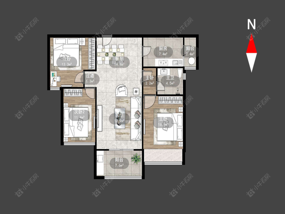 雅居乐星河湾房源户型图 常州雅居乐星河湾在售二手房源户型图_小牛看房
