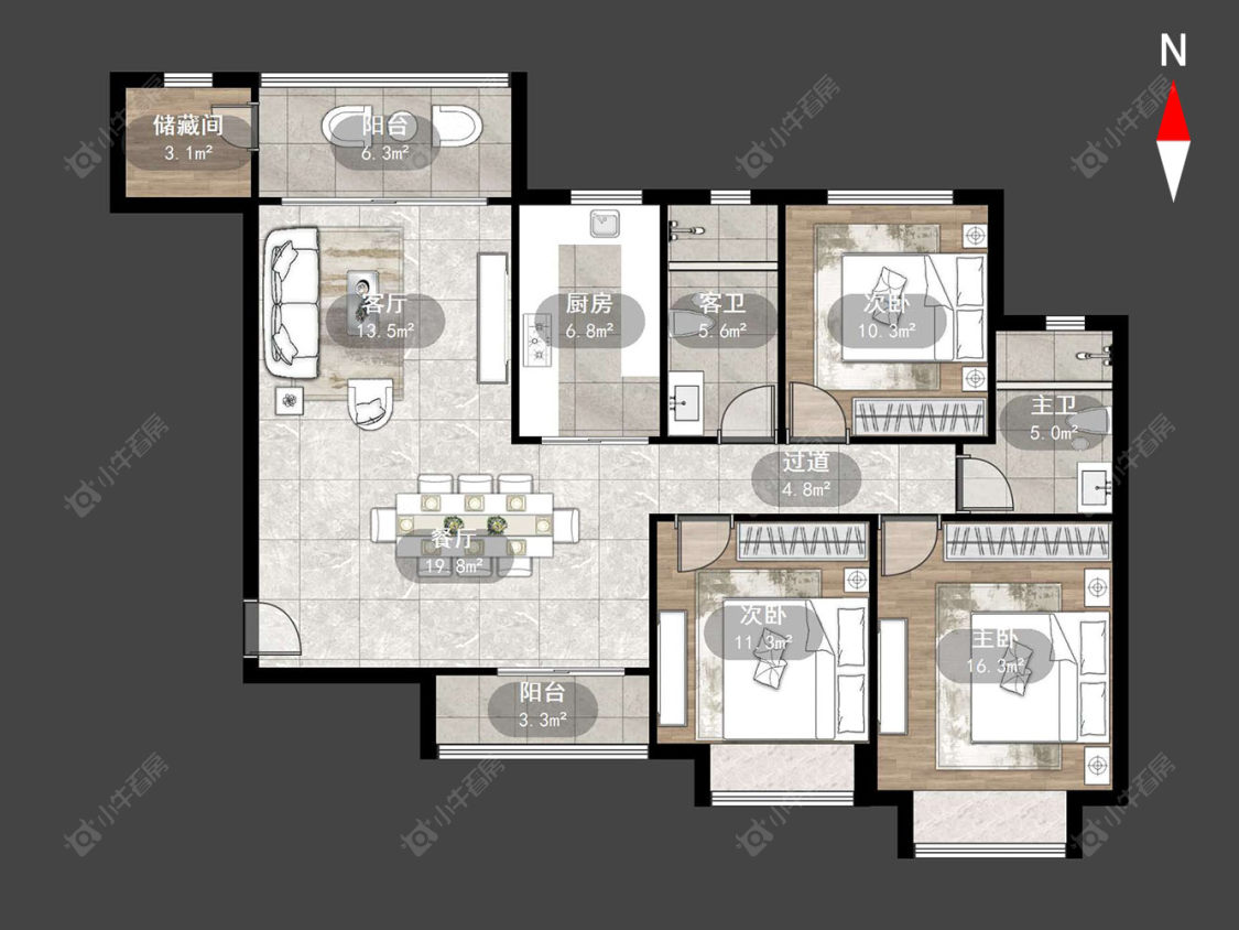 恒大翡翠华庭房源户型图 常州恒大翡翠华庭在售二手房源户型图_小牛看房