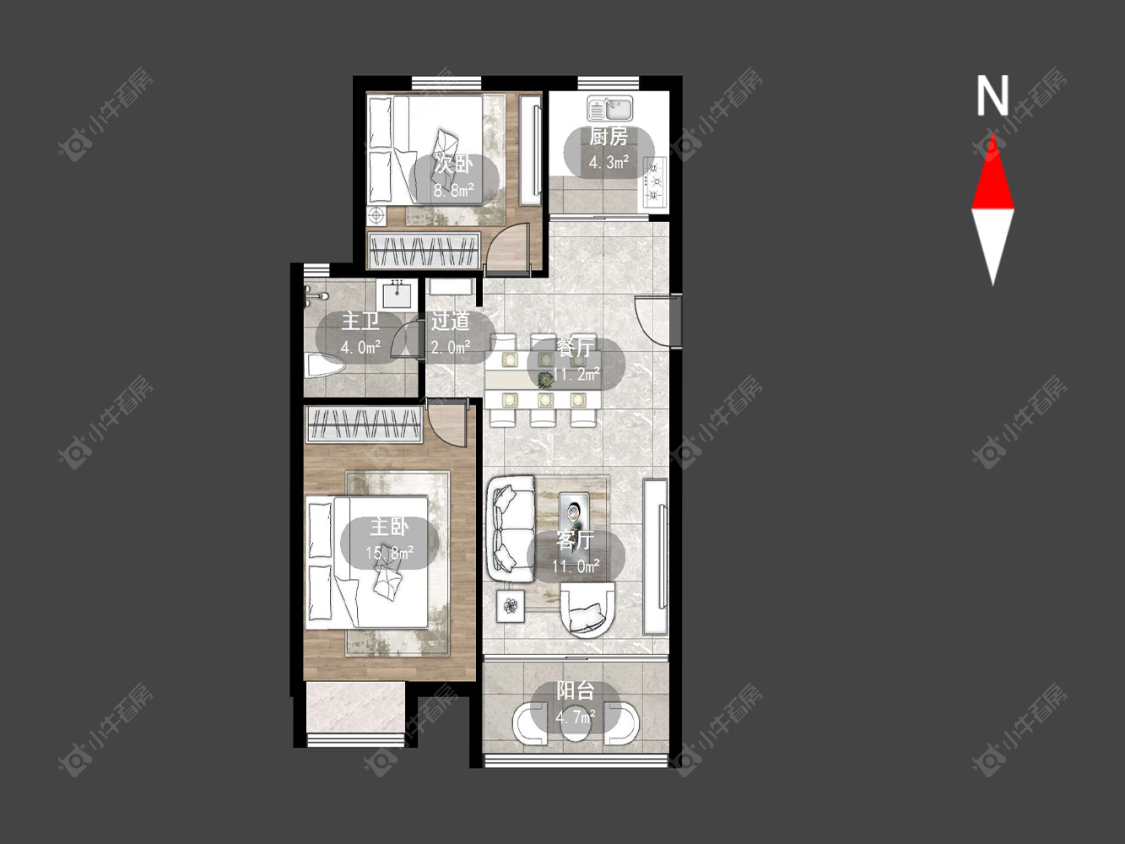 常州飞龙新苑在售二手房源户型图_小牛看房