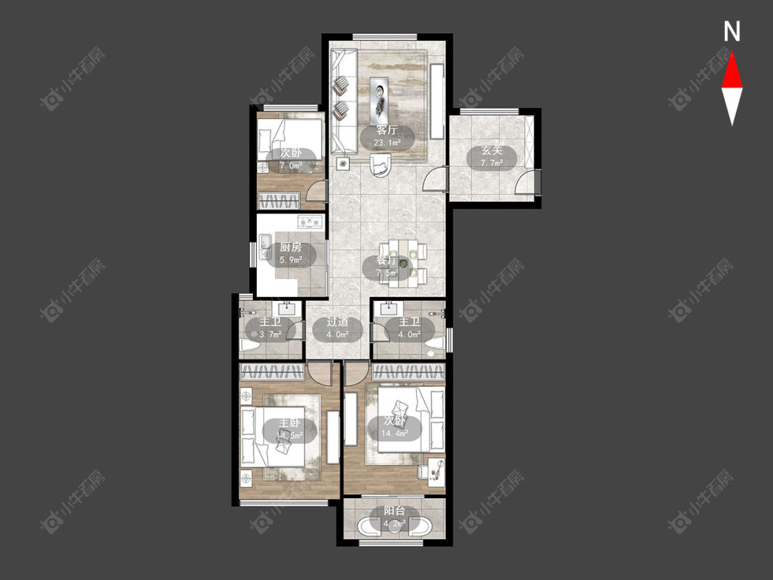 常州万水美兰城在售二手房源户型图_小牛看房