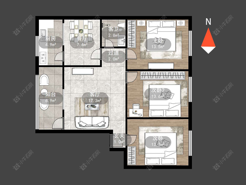 常州湾里新村在售二手房源户型图_小牛看房