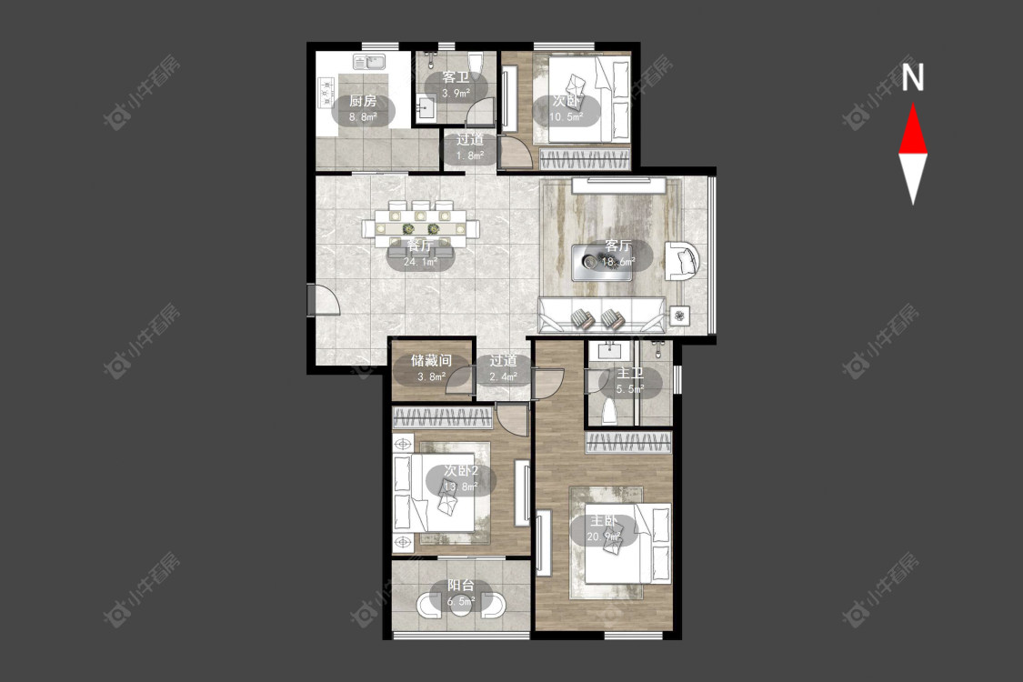 常州吾悦广场南区在售二手房源户型图_小牛看房