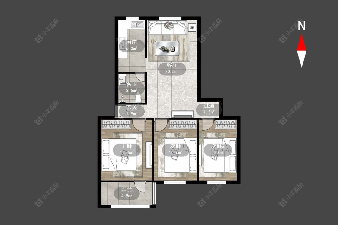 常州中凉二村在售二手房源户型图_小牛看房