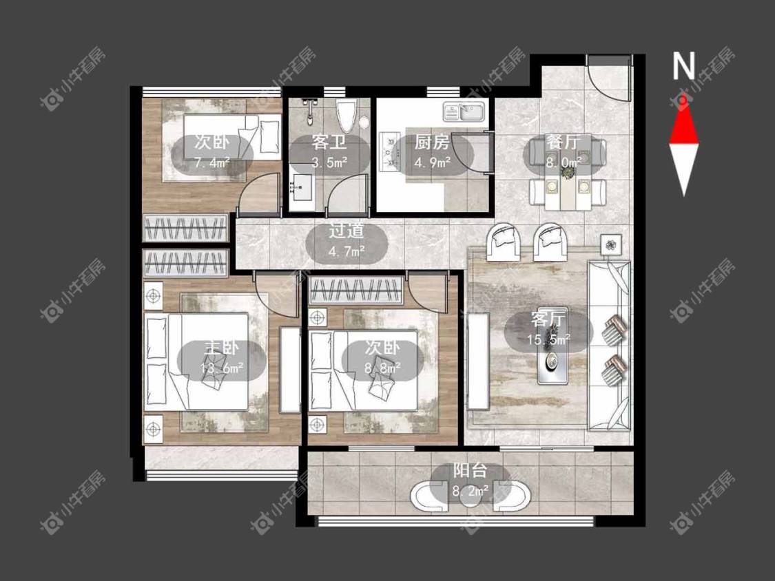 中梁前黄壹号院房源户型图 常州中梁前黄壹号院在租房源户型图_小牛看房