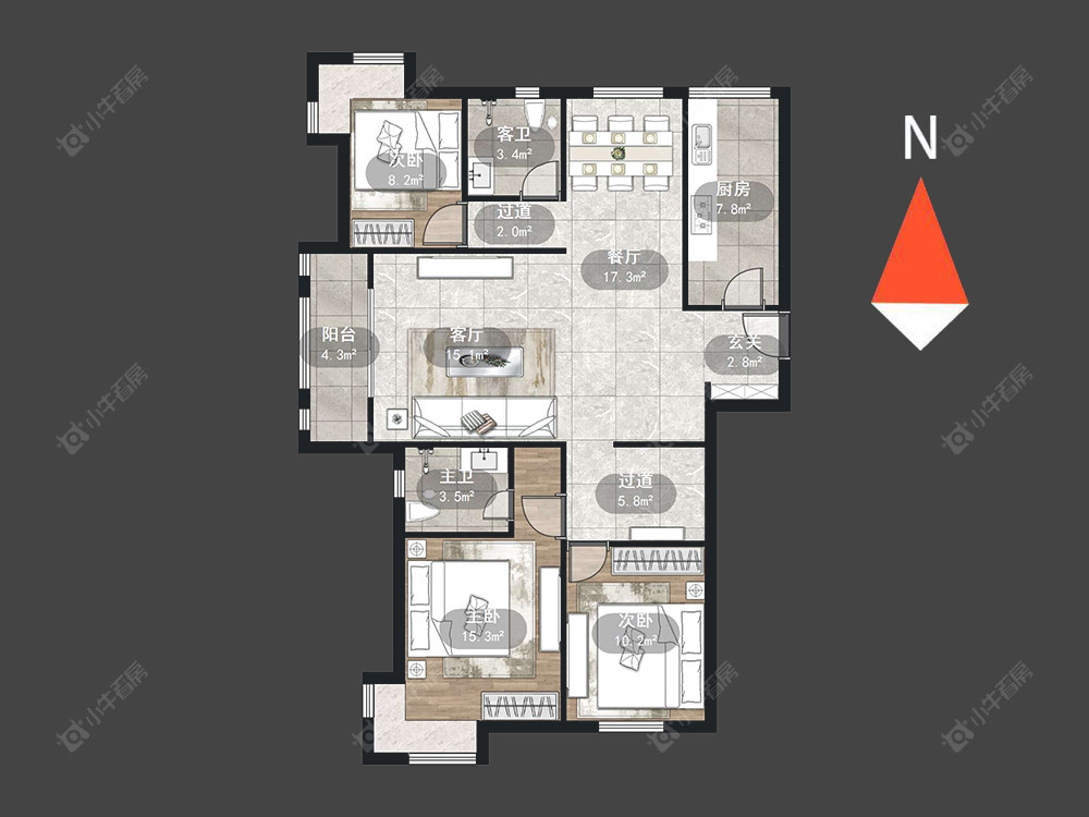 常州泰盈八千里在售二手房源户型图_小牛看房