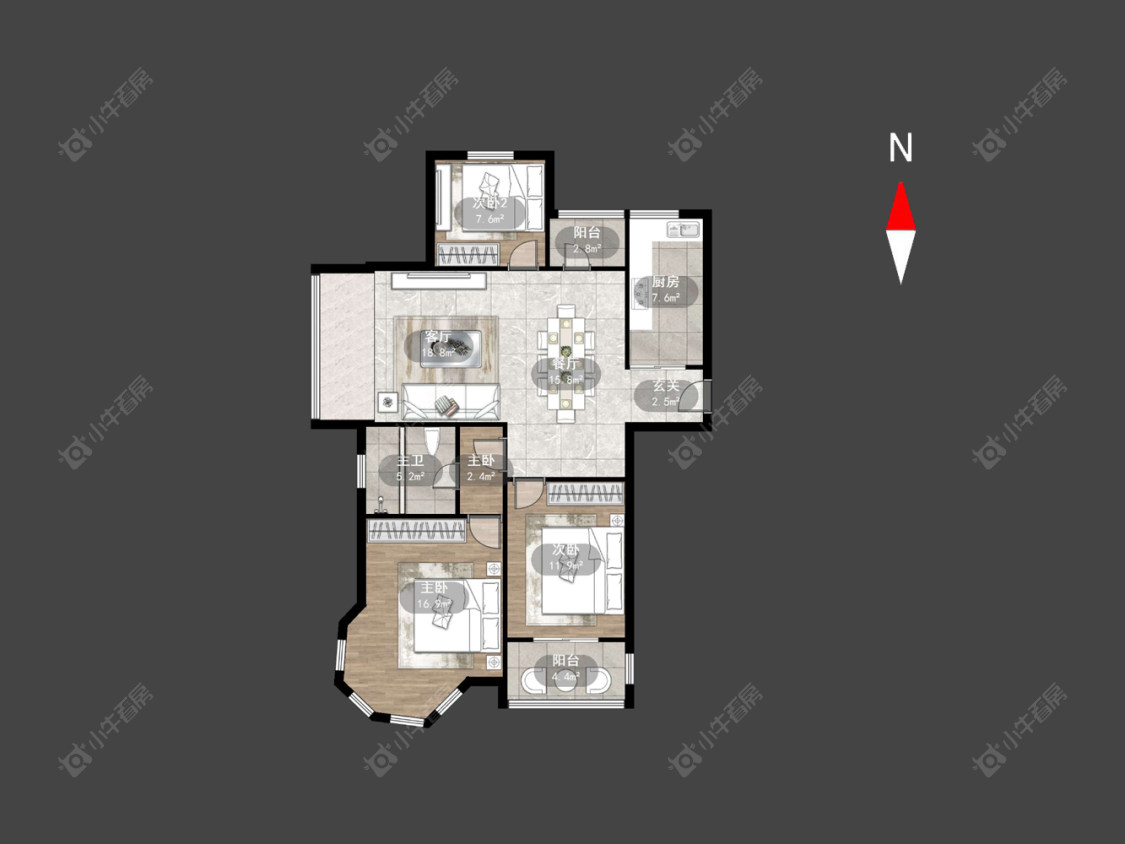 常州美林湖水岸枫情在售二手房源户型图_小牛看房