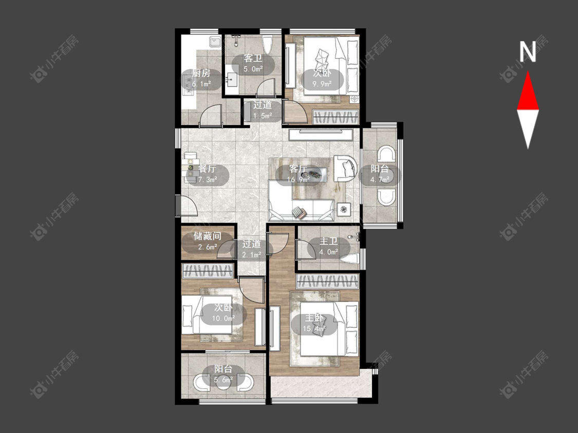 常州天润国际花园在售二手房源户型图_小牛看房