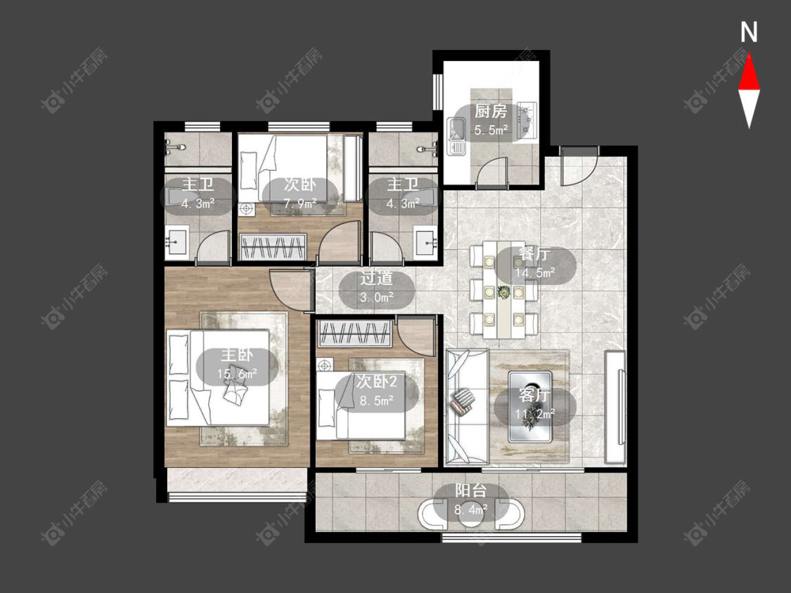 常州津德嘉苑在售二手房源户型图_小牛看房