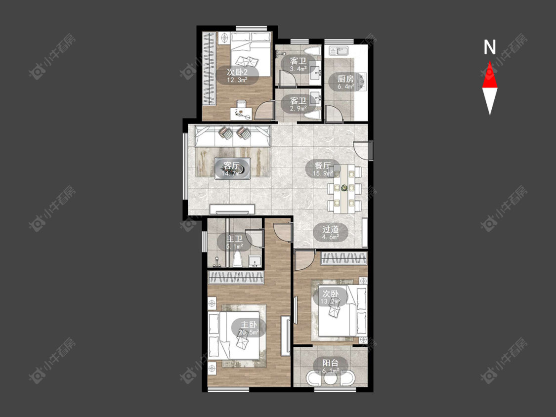 顺园八村二期房源户型图 常州顺园八村二期在售二手房源户型图_小牛看房