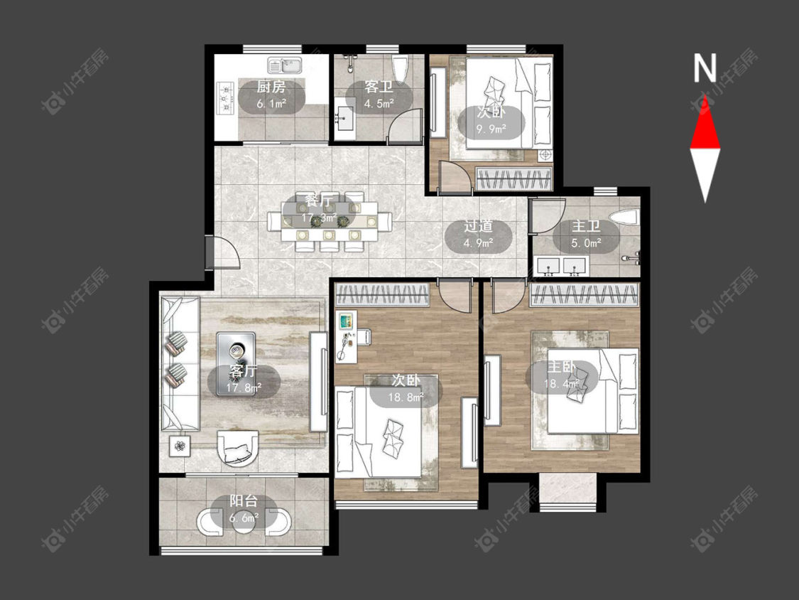 常州瑞丰花苑在售二手房源户型图_小牛看房