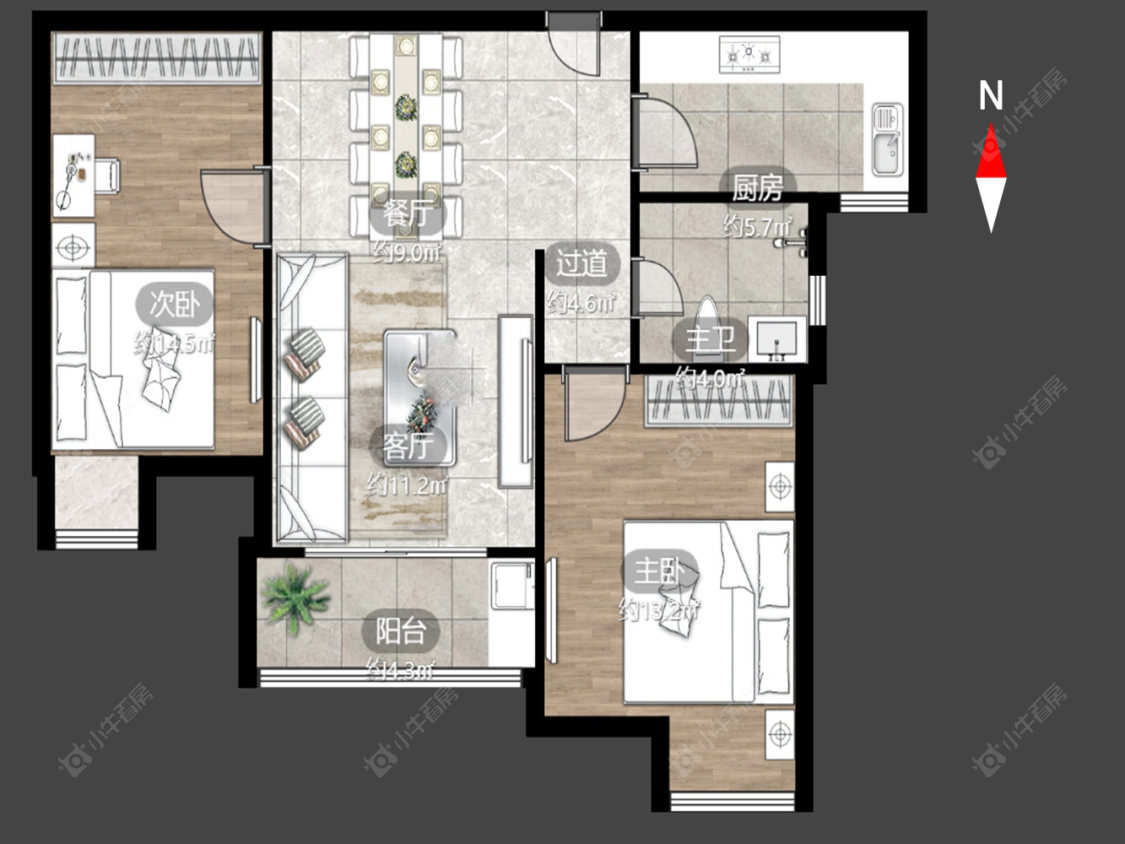 天逸城南区房源户型图 常州天逸城南区在售二手房源户型图_小牛看房