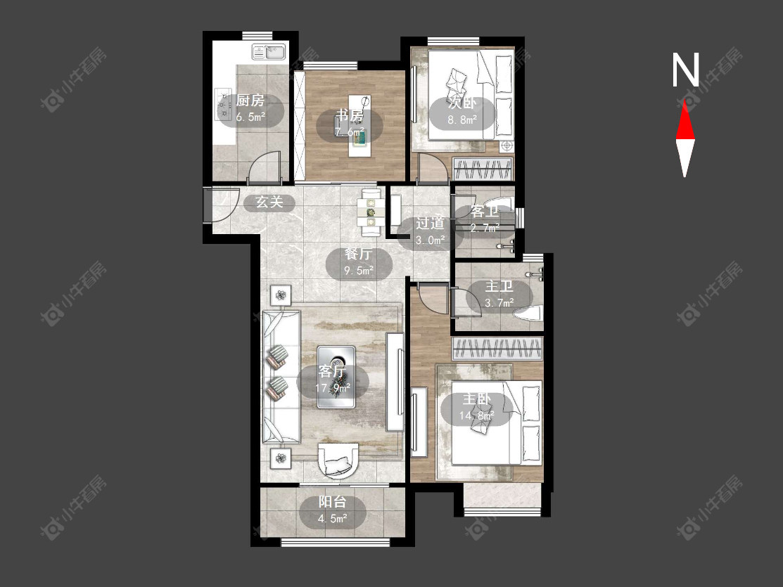 常州中海凤凰熙岸在售二手房源户型图_小牛看房