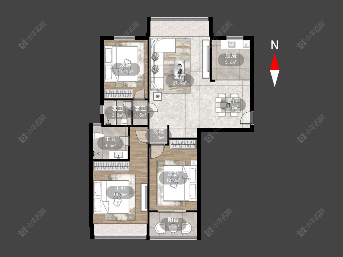 常州百馨西苑三期在售二手房源户型图_小牛看房