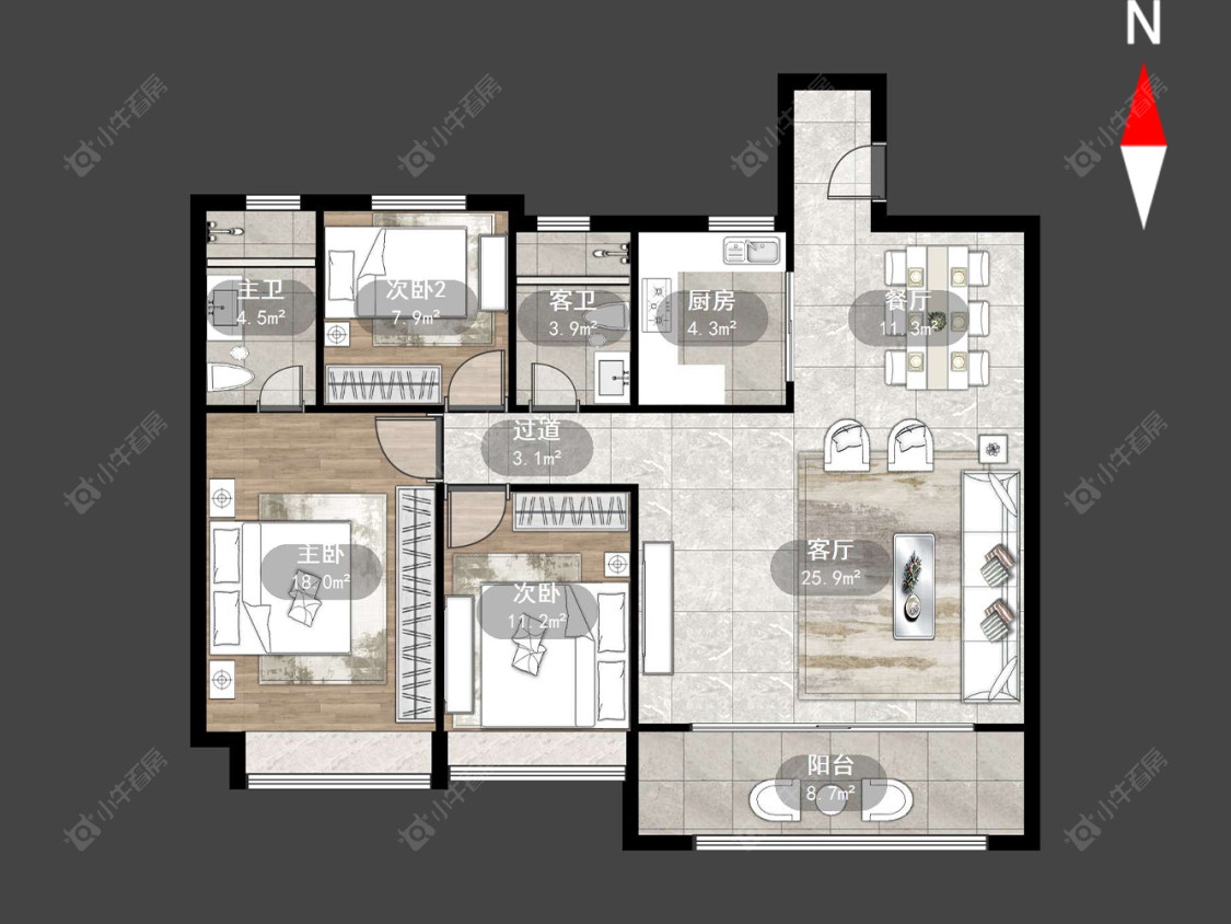 常州中海云樾里在售二手房源户型图_小牛看房