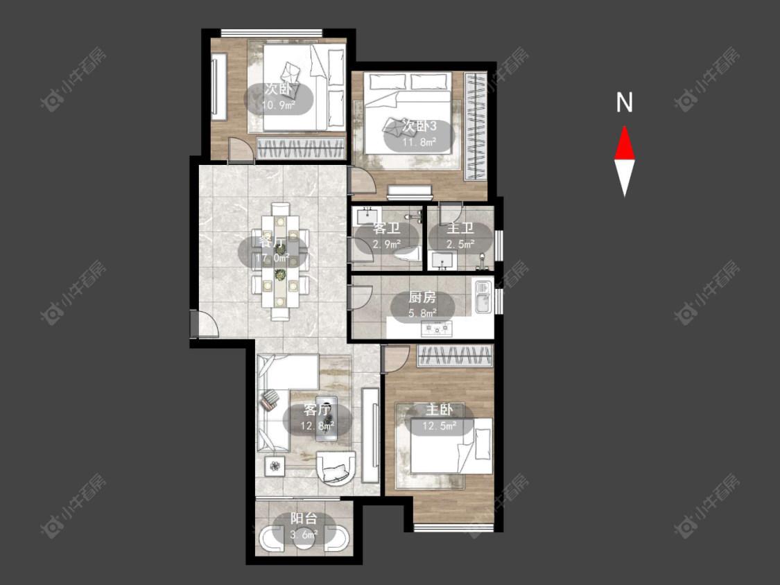 米兰阳光房源户型图 常州米兰阳光在售二手房源户型图_小牛看房