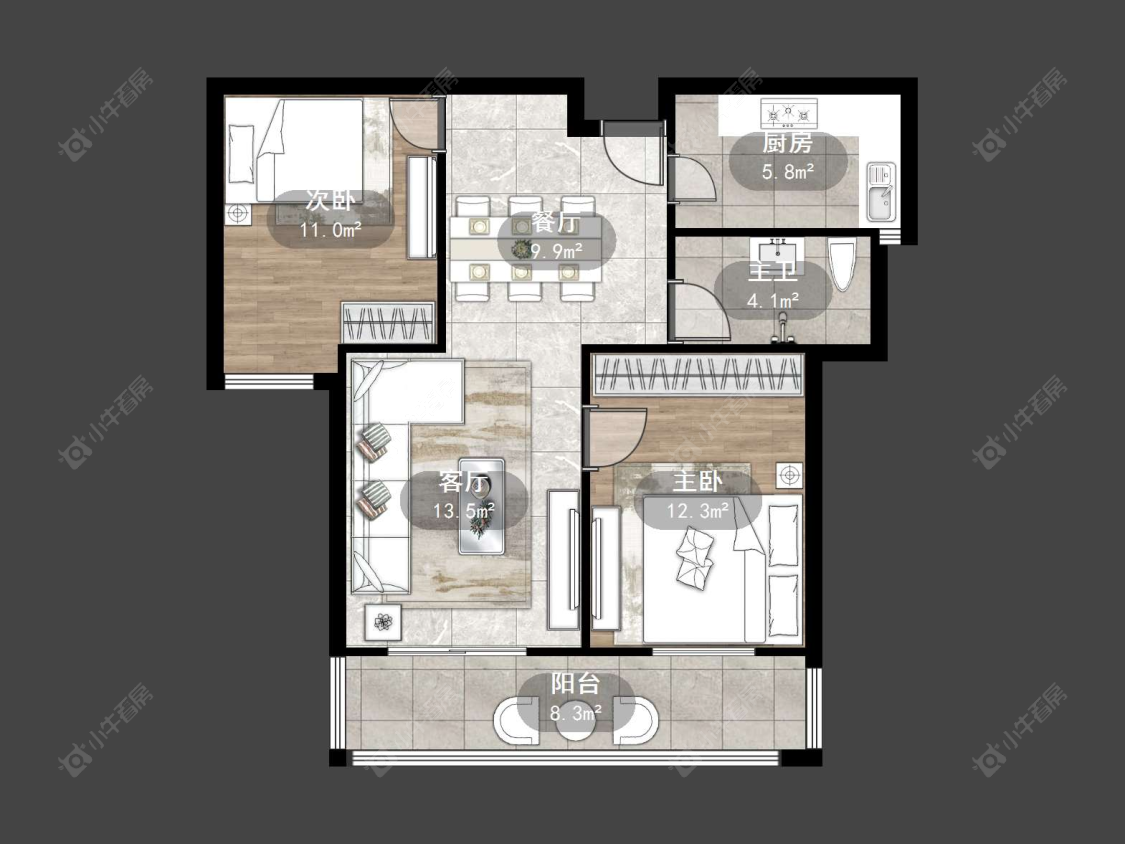 天波城房源户型图 丹阳天波城在售二手房源户型图_小牛看房