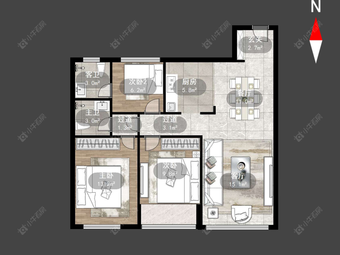 蔚蓝天地三四期房源户型图 常州蔚蓝天地三四期在售二手房源户型图_小牛看房