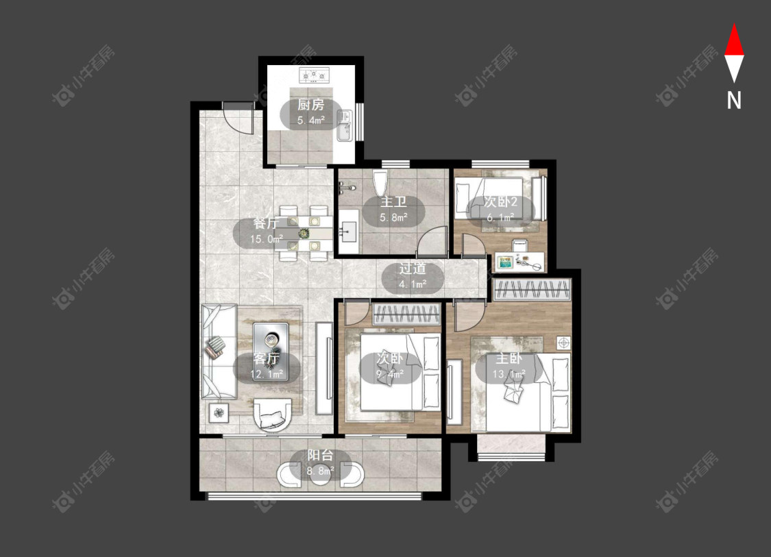 常州九洲玺在售二手房源户型图_小牛看房