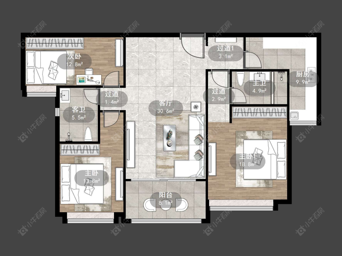 丹阳恒大名都一期在售二手房源户型图_小牛看房