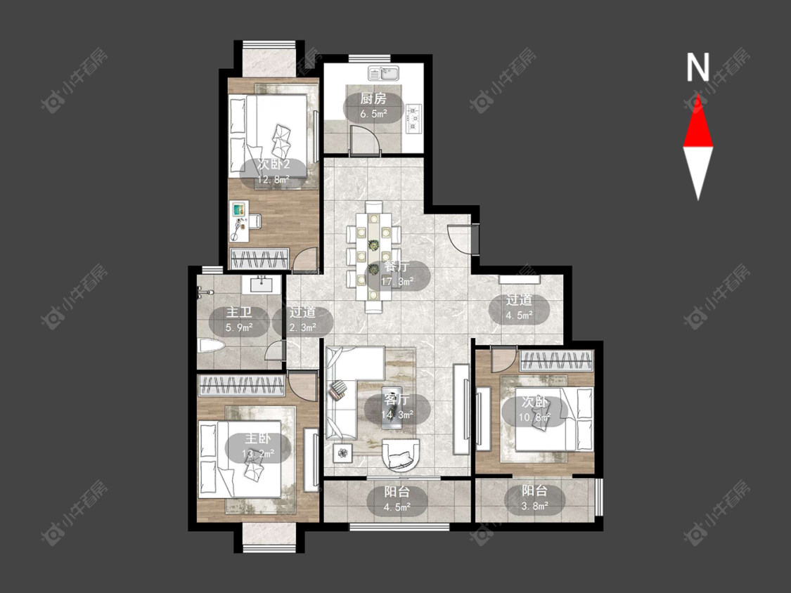 常州九洲花园一期在售二手房源户型图_小牛看房