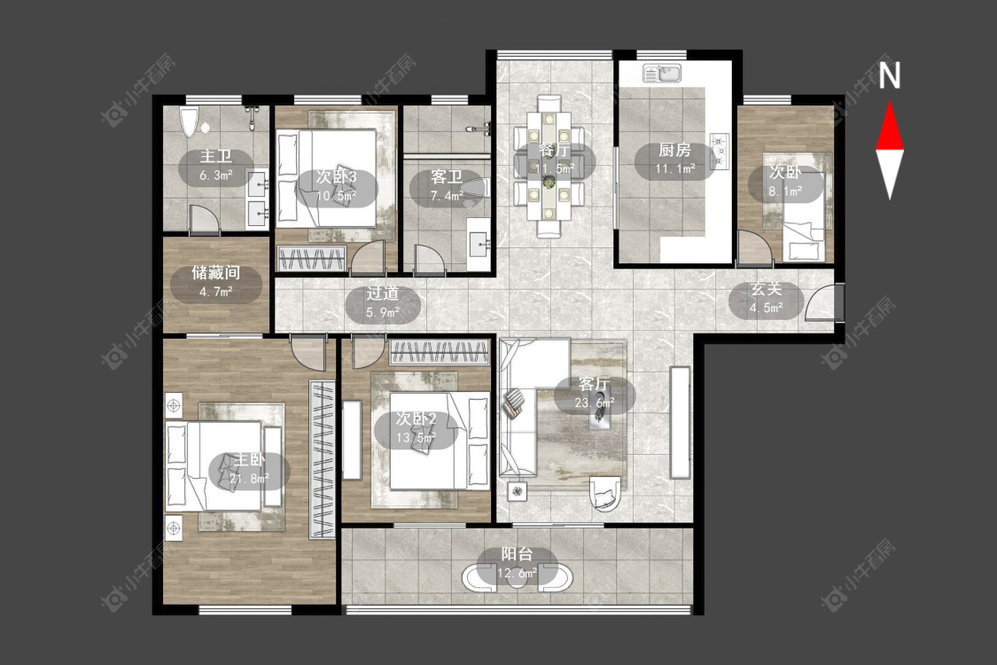 常州长河花园在售二手房源户型图_小牛看房