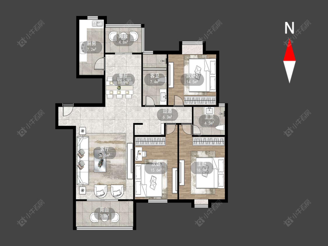 常州星海银园西区在售二手房源户型图_小牛看房
