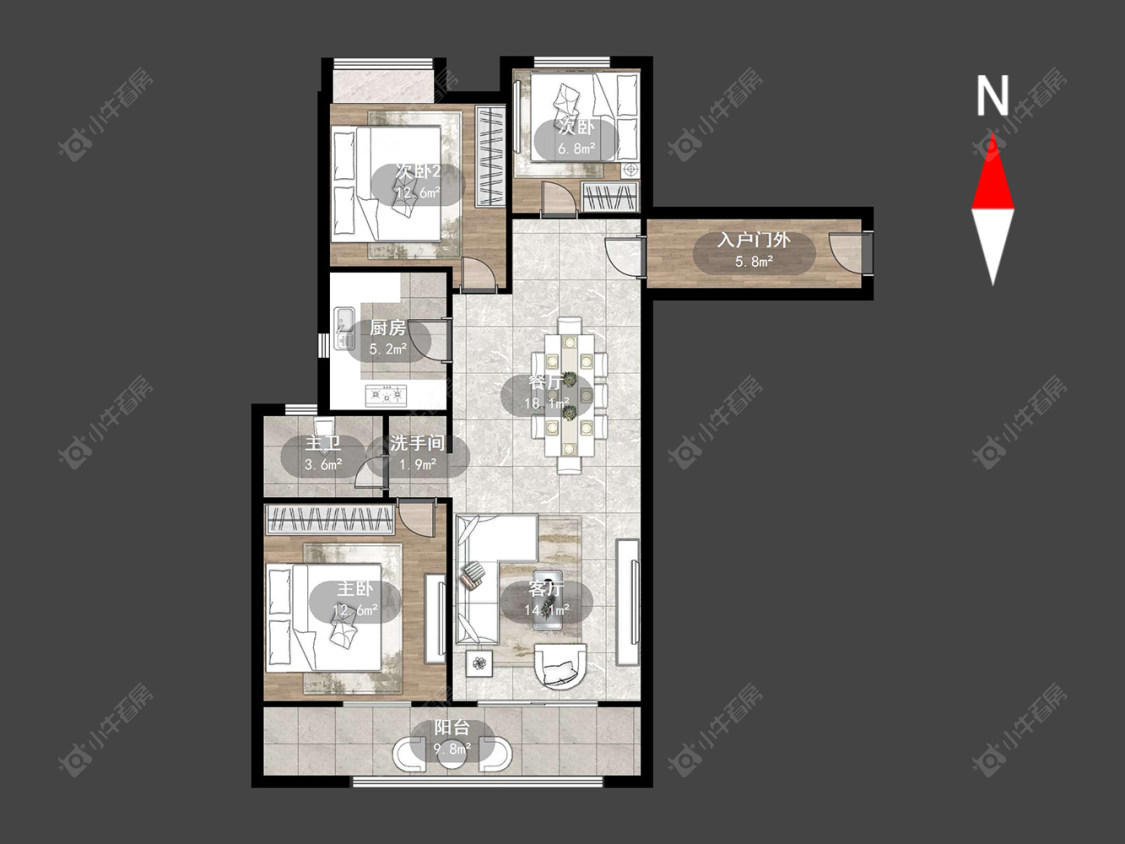 九洲花园三期房源户型图 常州九洲花园三期在售二手房源户型图_小牛看房