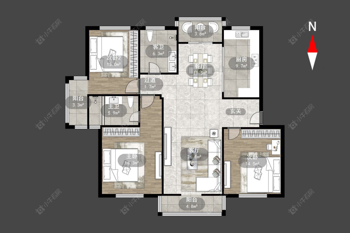 常州东方公寓(湖塘)在售二手房源户型图_小牛看房