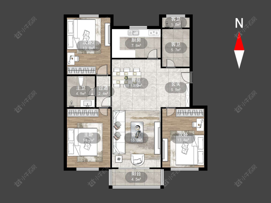 常州富都花苑北苑在售二手房源户型图_小牛看房