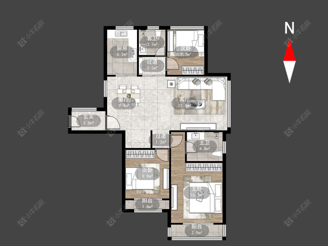 常州怡美花园在售二手房源户型图_小牛看房