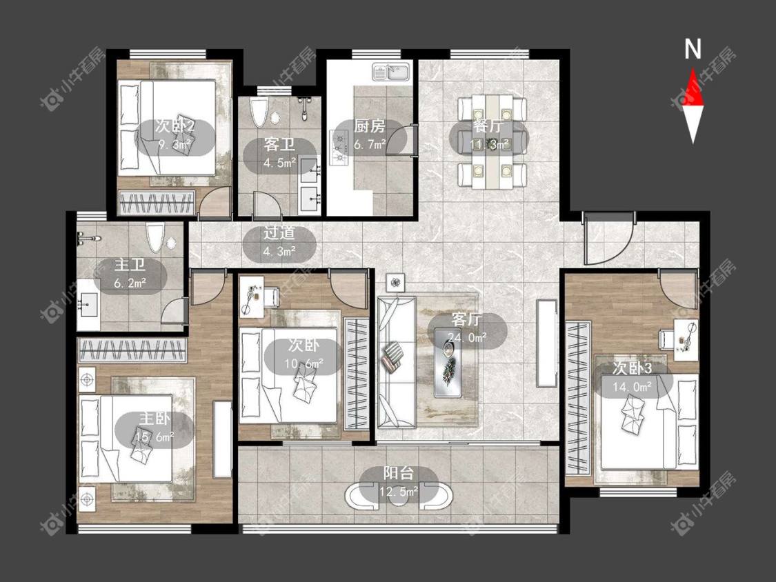 常州中建国贤府在租房源户型图_小牛看房