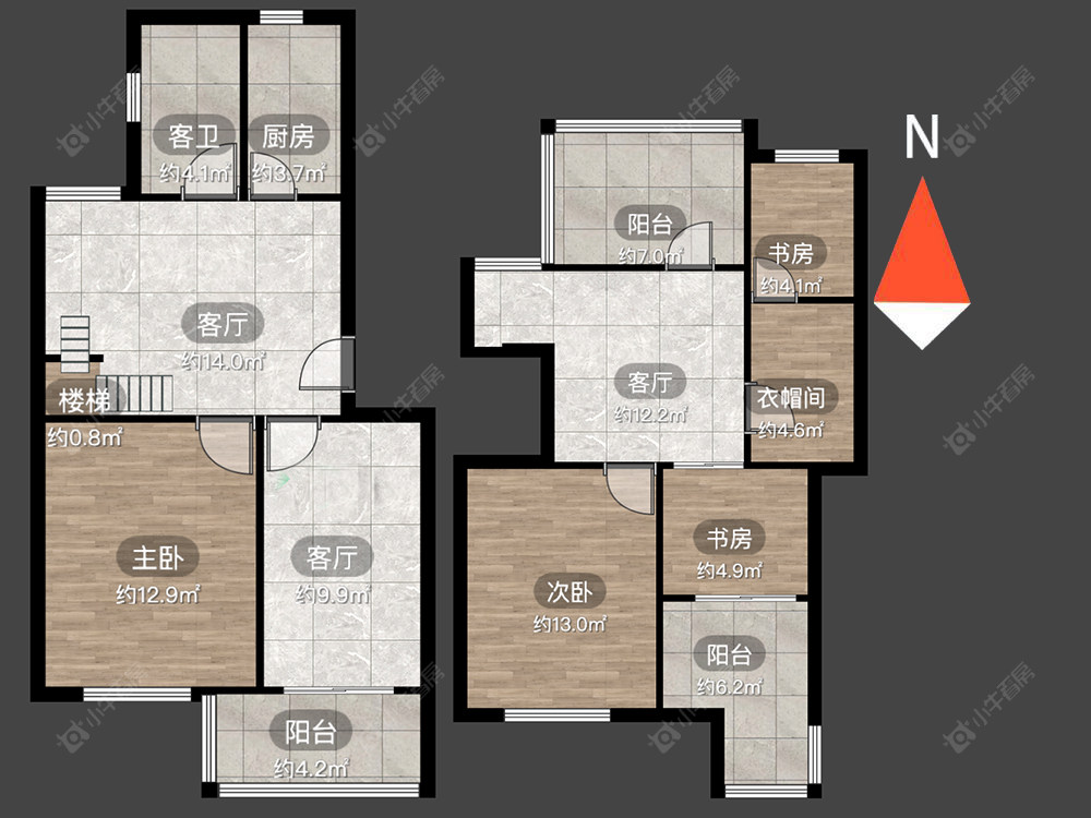 常州蓝天花园西区在售二手房源户型图_小牛看房